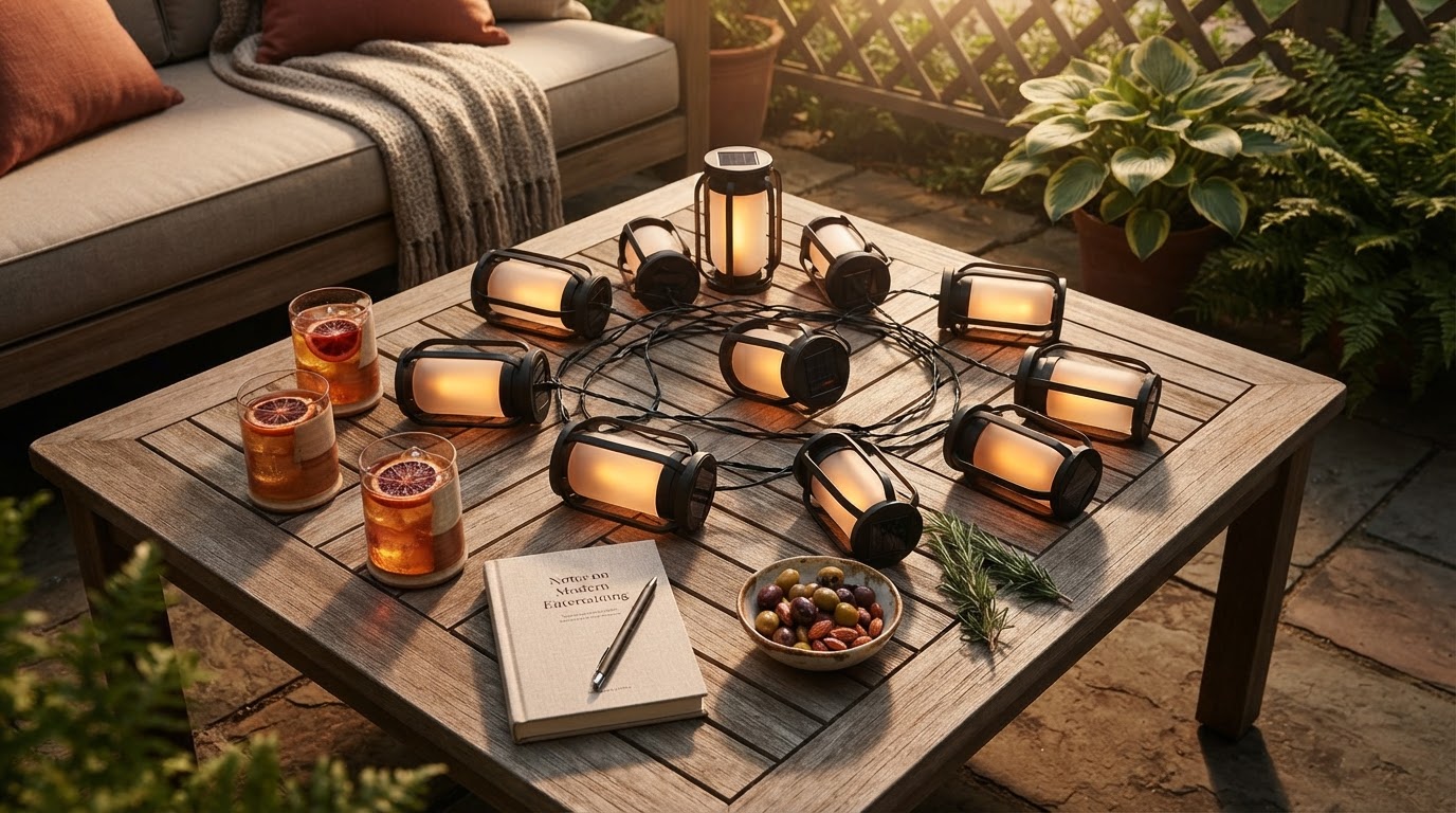 SolarFlame String Lights for Modern Backyard Entertaining