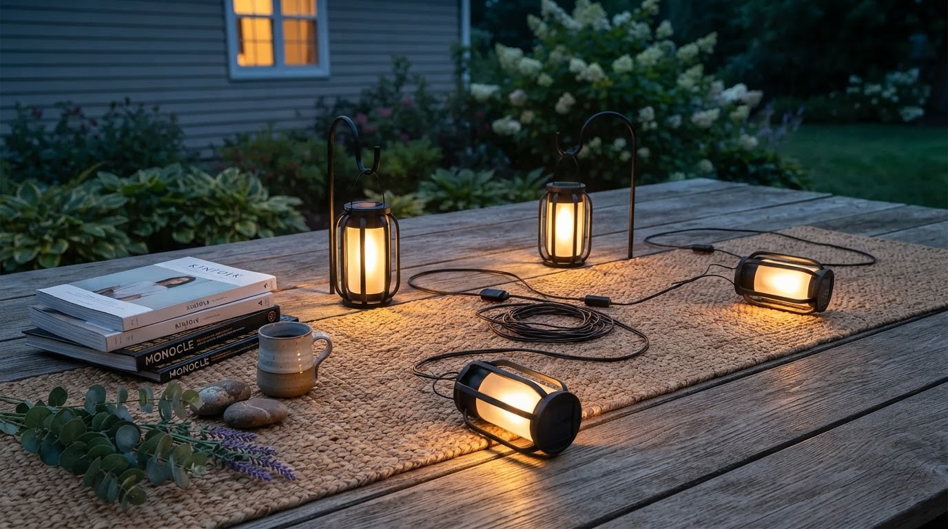 SolarFlame String Lights and Warm Glow Design Architecture