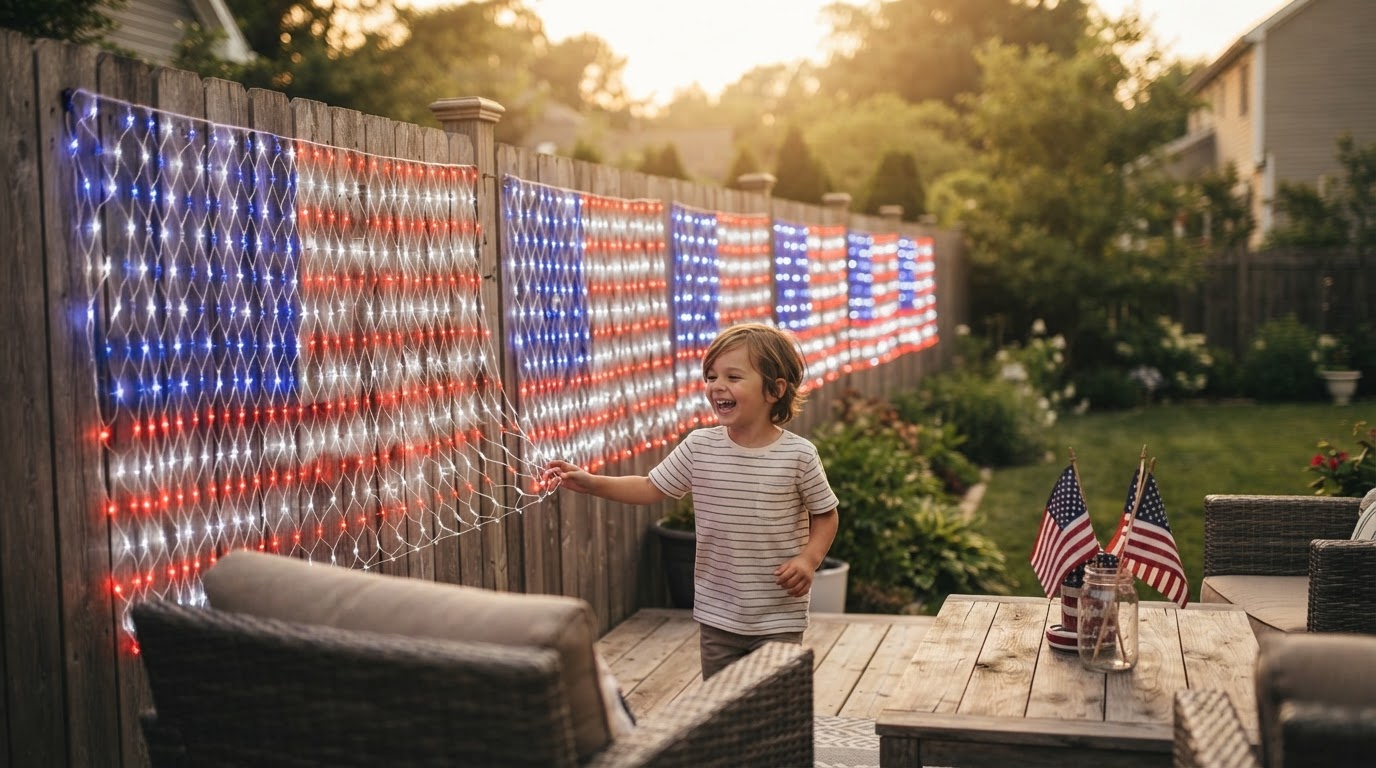 A 3-Point System for American Flag Fence Lights