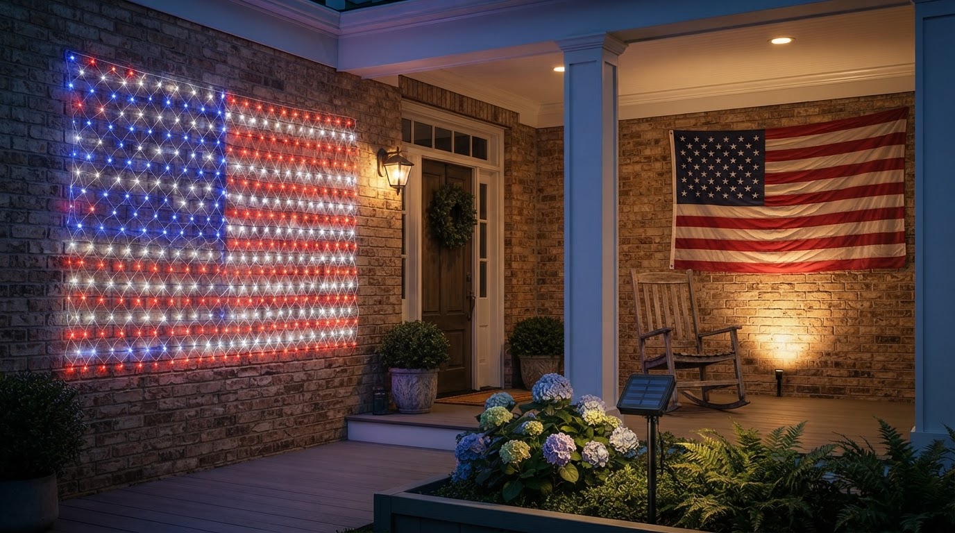 Choosing American Flag Net Lights for Porch Displays