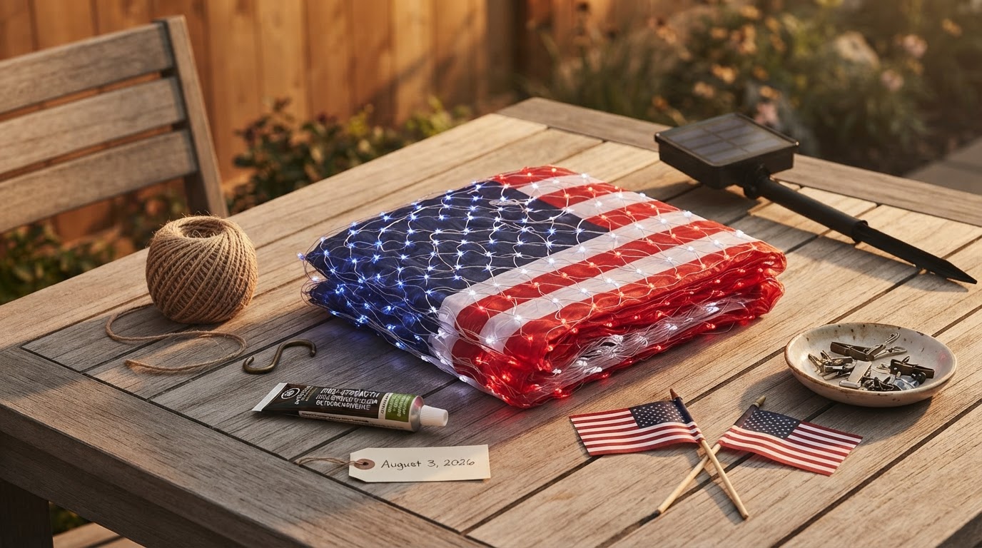 How to Hang Streamers with American Flag Net Lights?