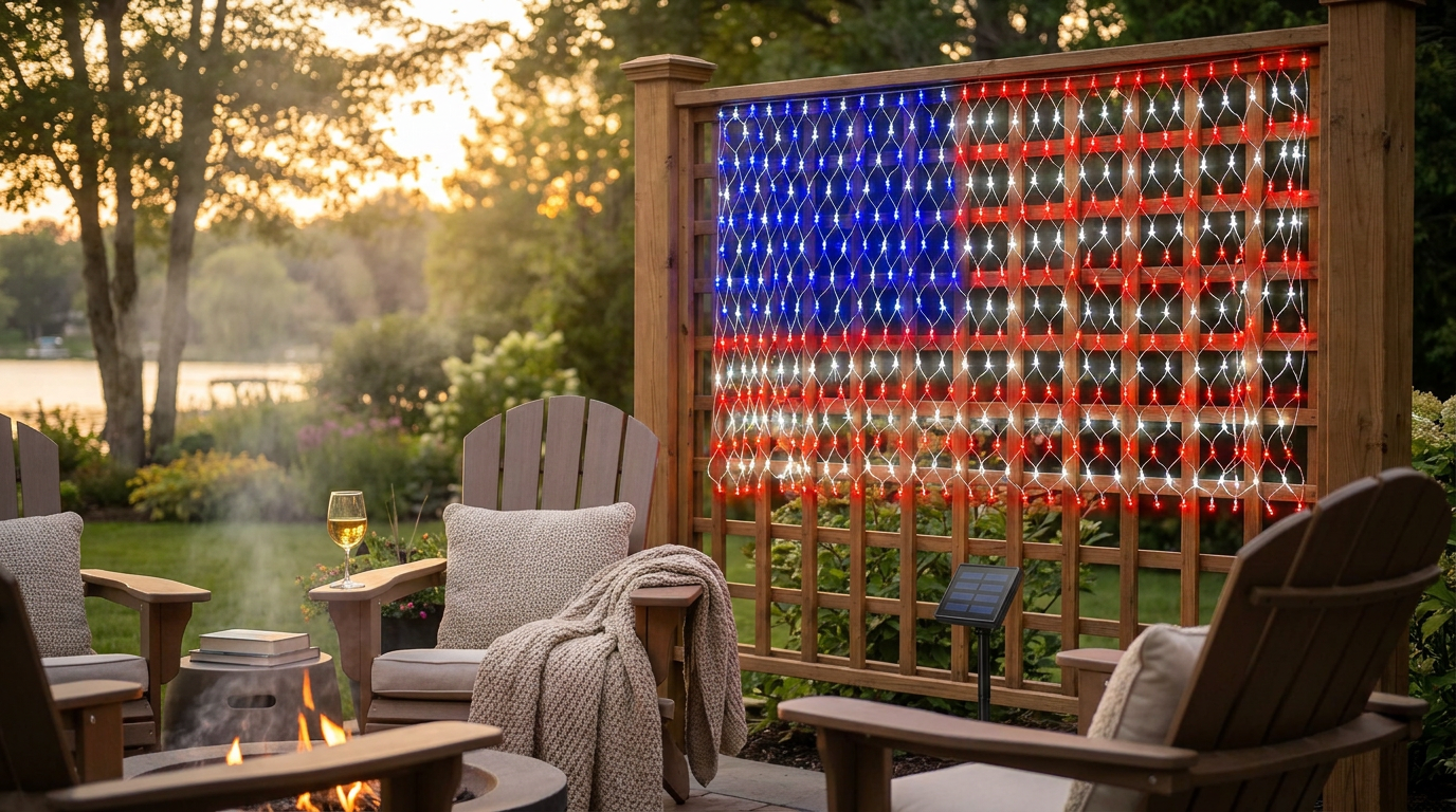IP65 Weatherproofing for American Flag Net Lights