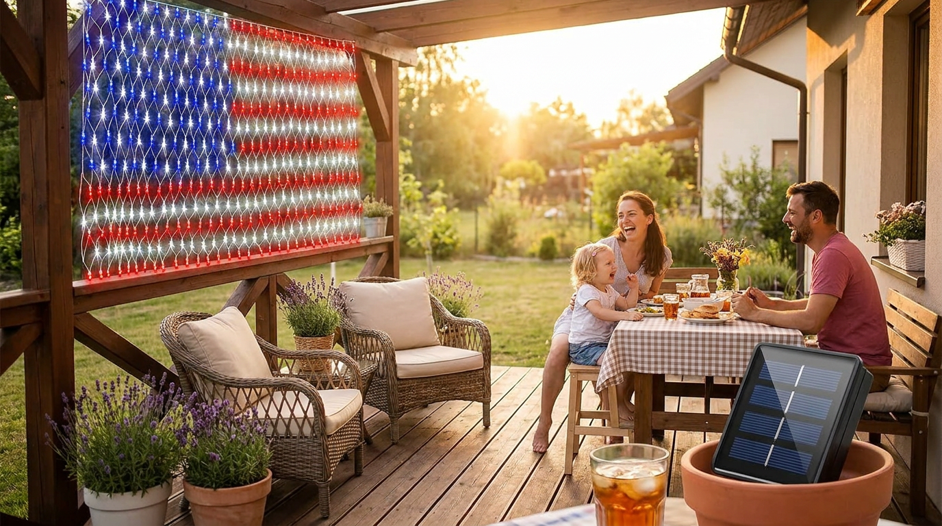 What are the specs for LED American Flag Net Lights?
