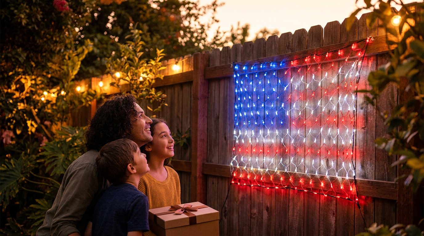 How do I install an American Flag Net Light on a wall?