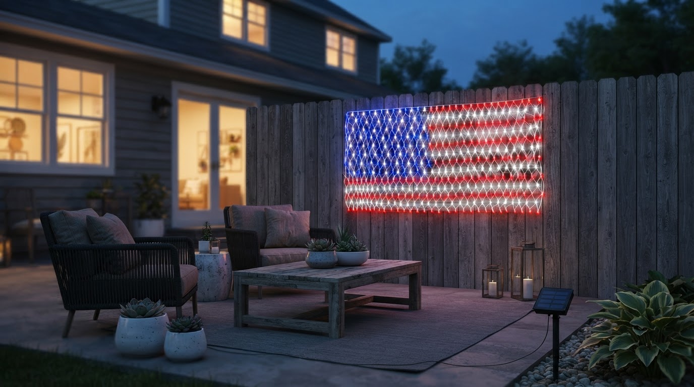 How do I light up an American Flag for my yard?