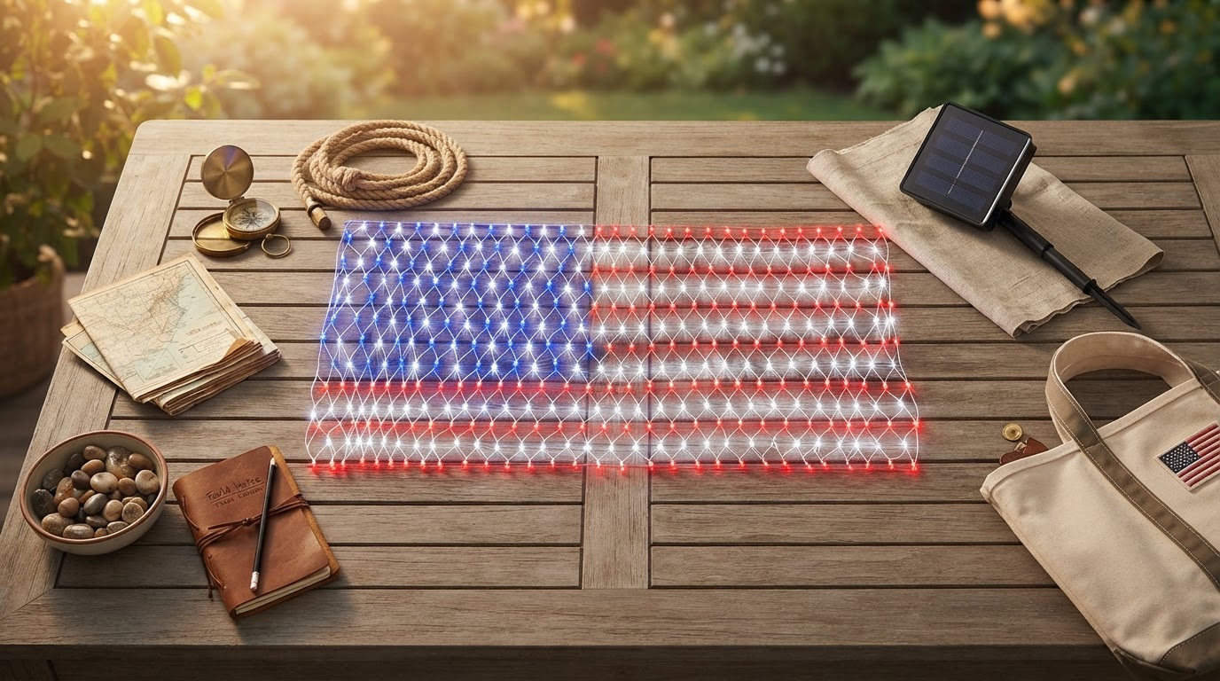 Optimizing Outdoor Displays with 420 LED American Flag Net Lights