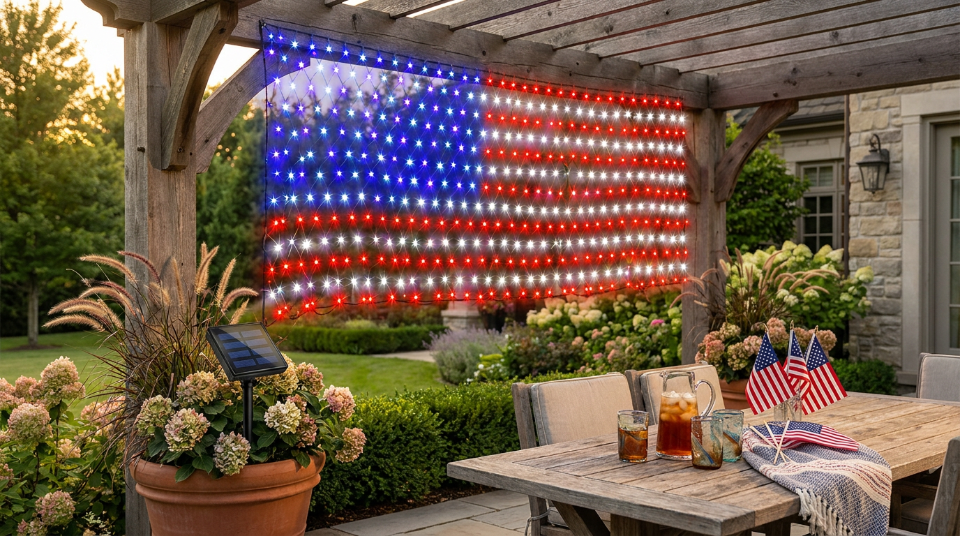 Solar Showdown: Debunking American Flag Net Lights Efficiency