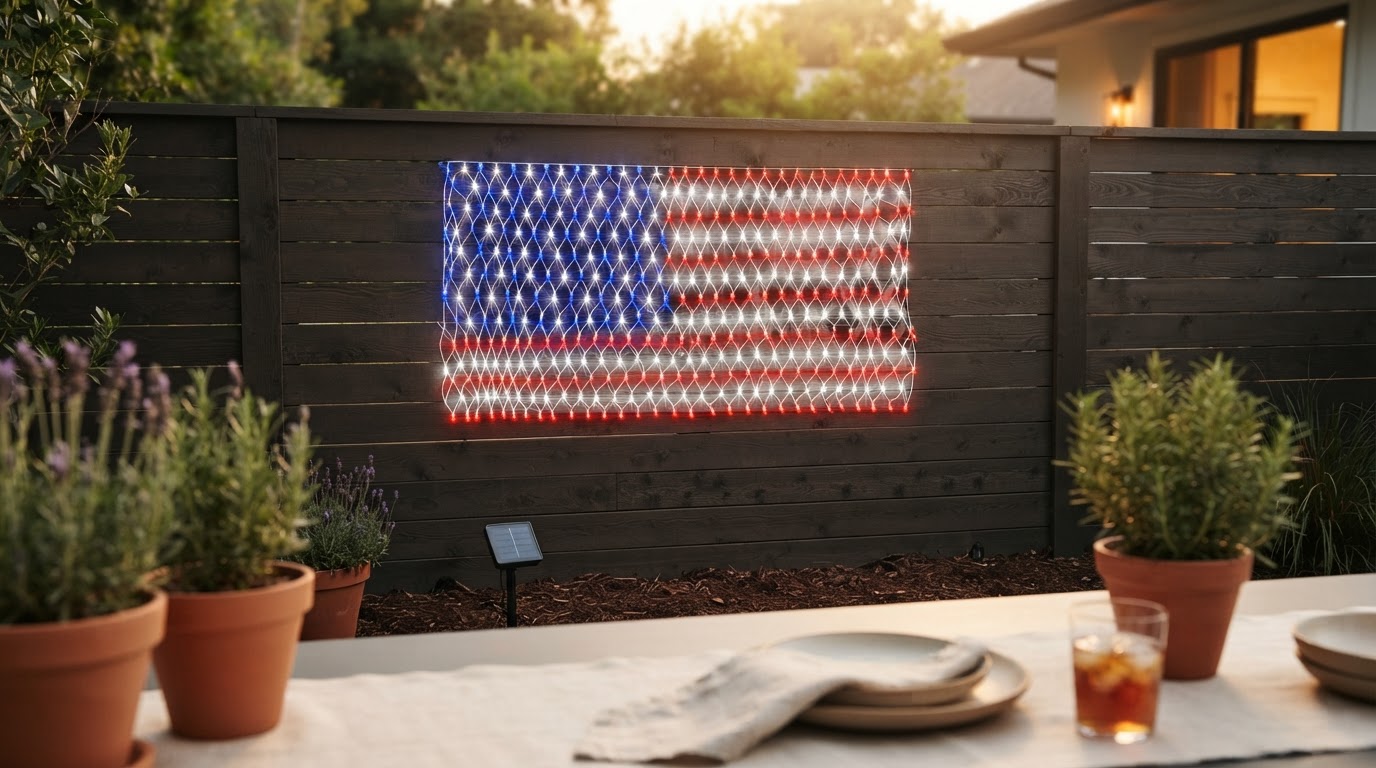 Where should I install American Flag Net Lights?