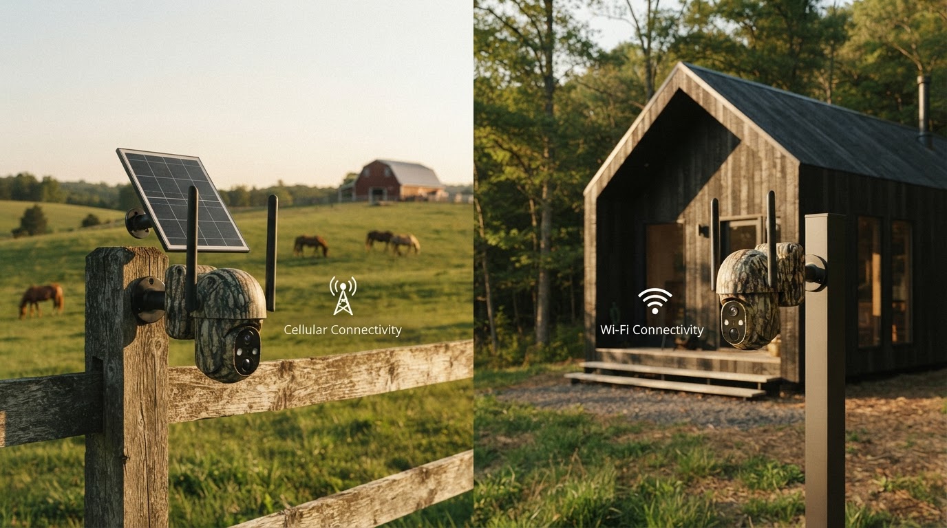 Cellular Security Cameras vs Wi-Fi Security Cameras for Rural Properties