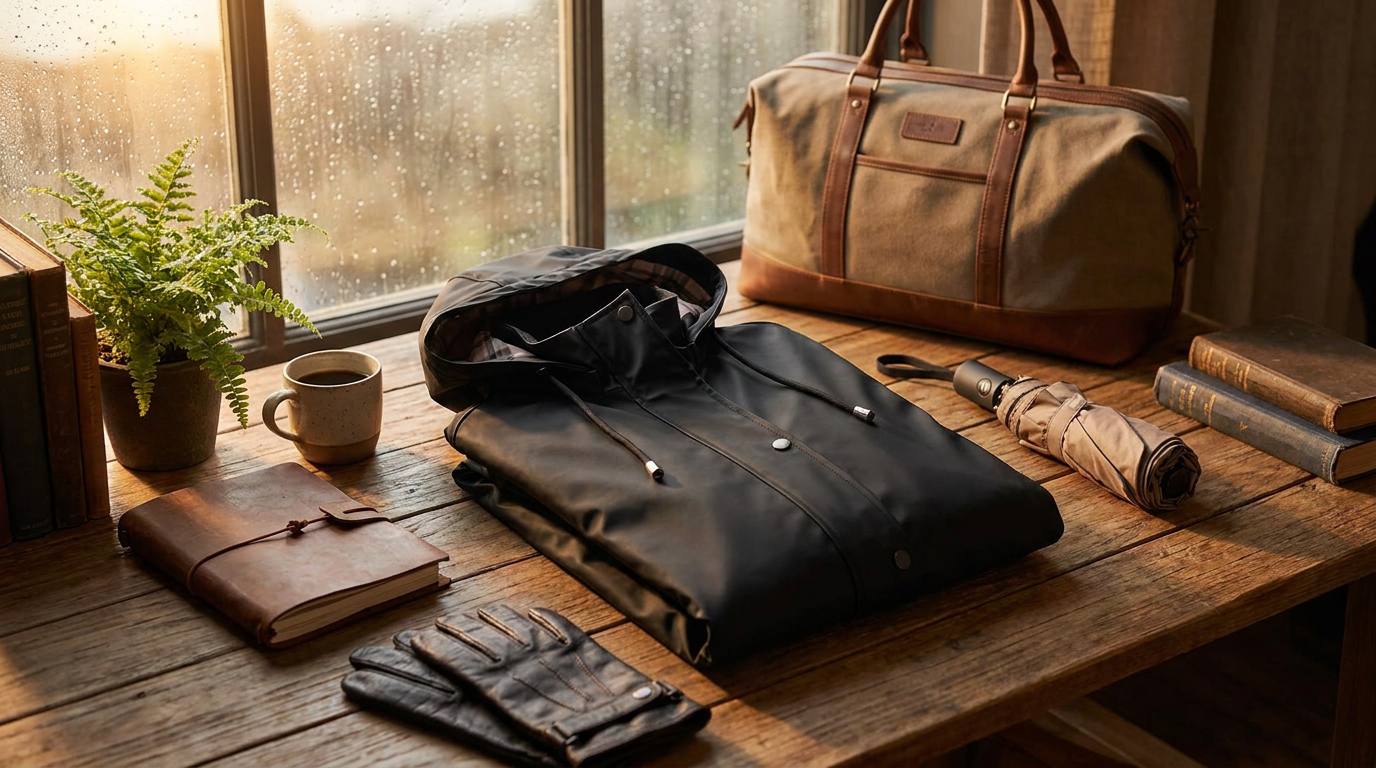 Three Lightweight Checks for the Waterproof Hooded Trench Coat