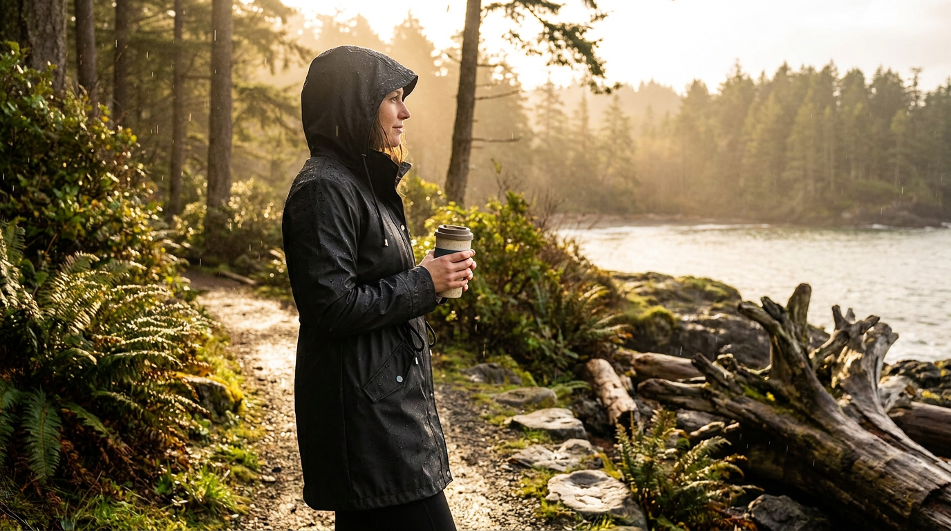 Sustainable Rainwear Trends Meet Waterproof Hooded Trench Coat
