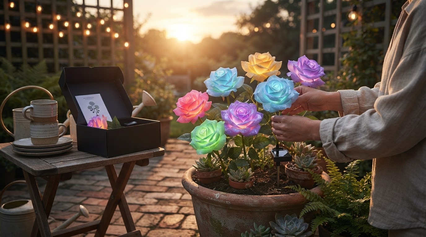 Why choose multi color Solar Rose Lights for a garden?