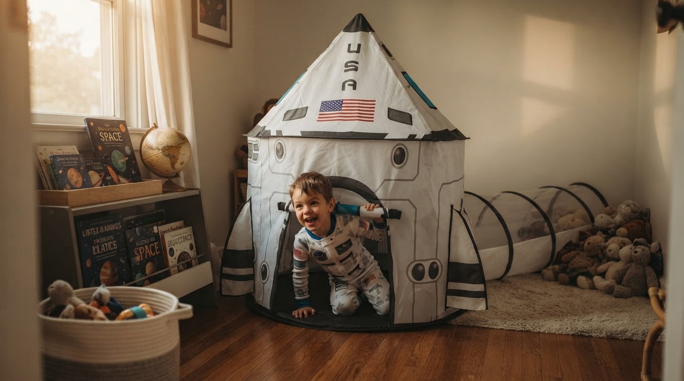 What is the best rocket ship pop up tent for small rooms?