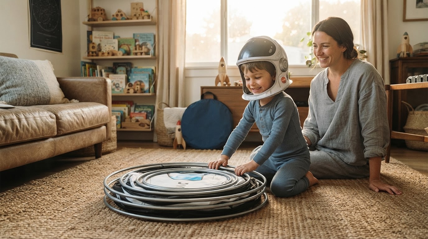 How do I fold a Rocket Ship Tent for storage?