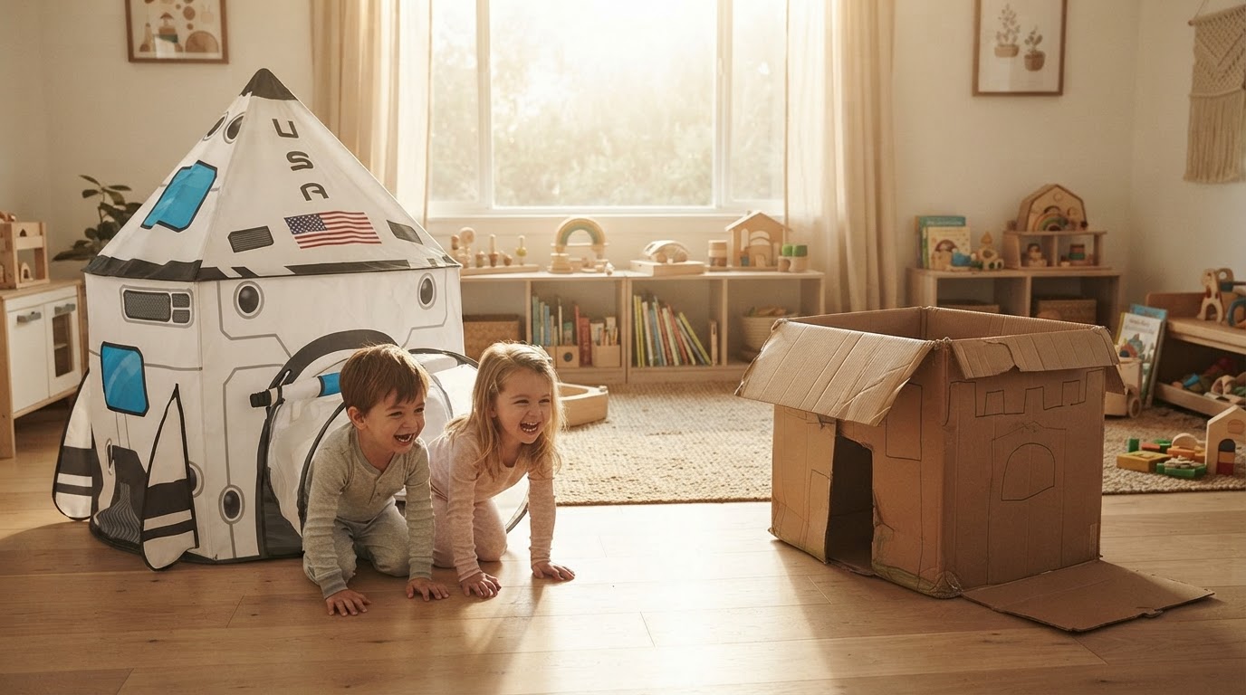 Play Tents vs. Cardboard Castles: Choosing the Best Indoor Play Solution