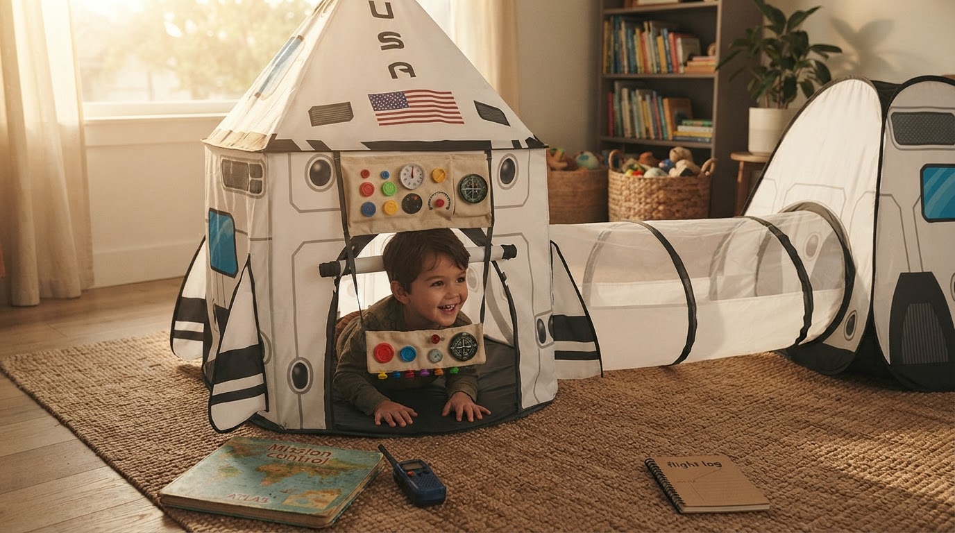 What makes a Rocket Ship Tent cockpit feel realistic?