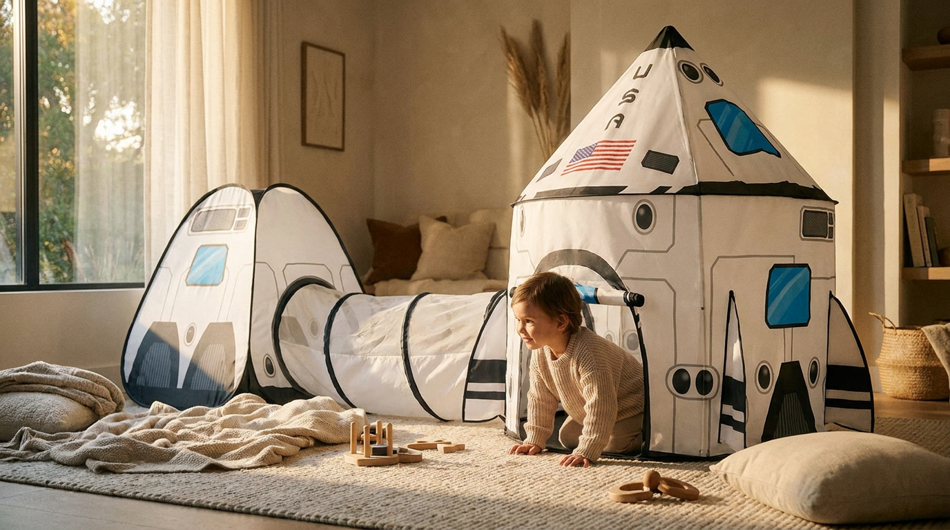 Using Rocket Ship Tent for Sensory Regulation