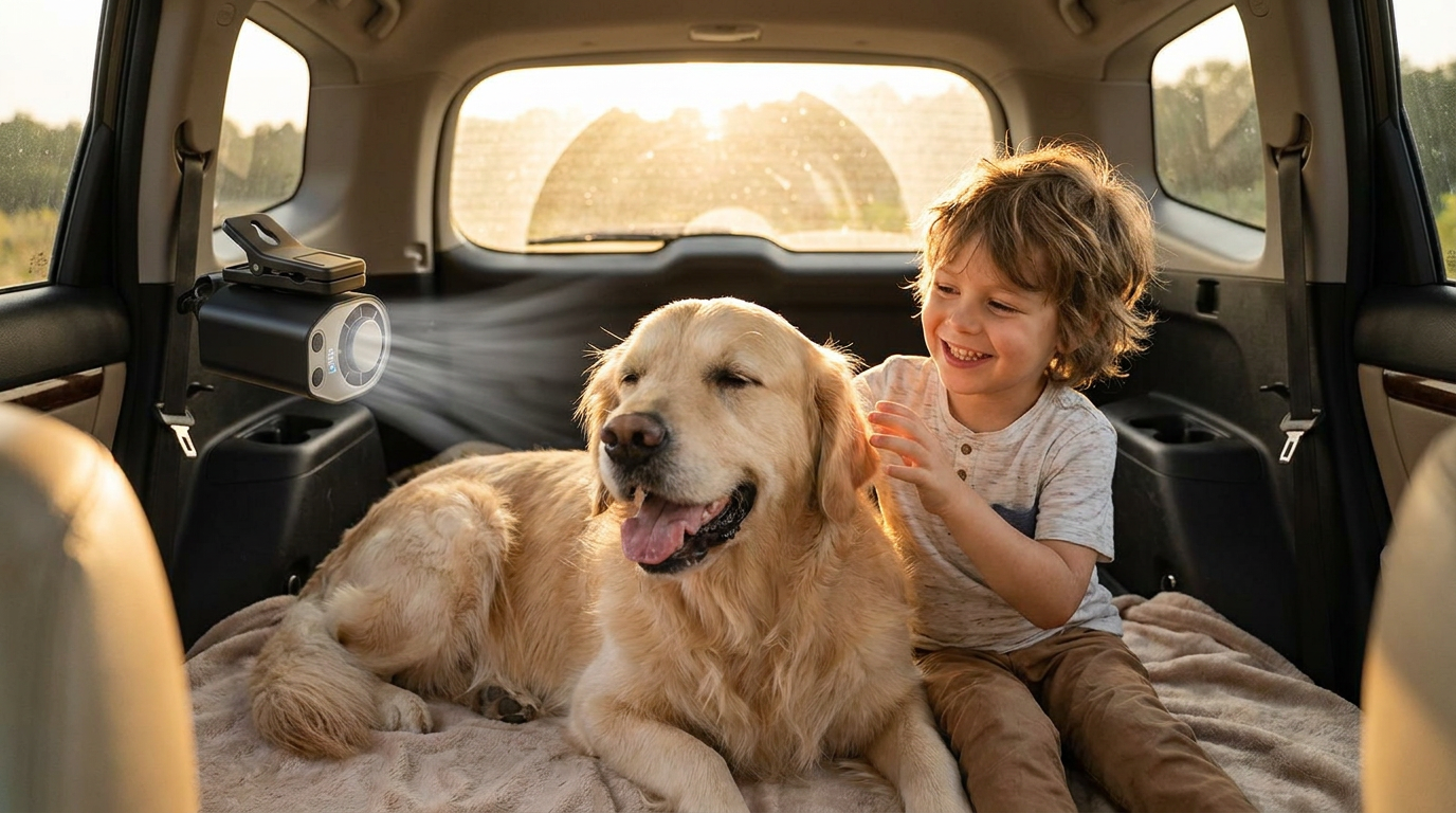 3 Steps for Cooling Dogs with Car Clip-On Fan