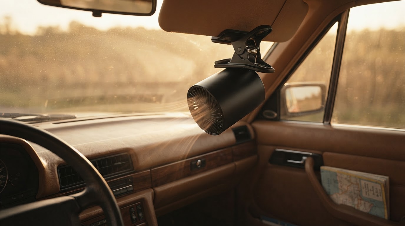 Why does a Car Clip-On Fan need a heavy-duty spring clamp?
