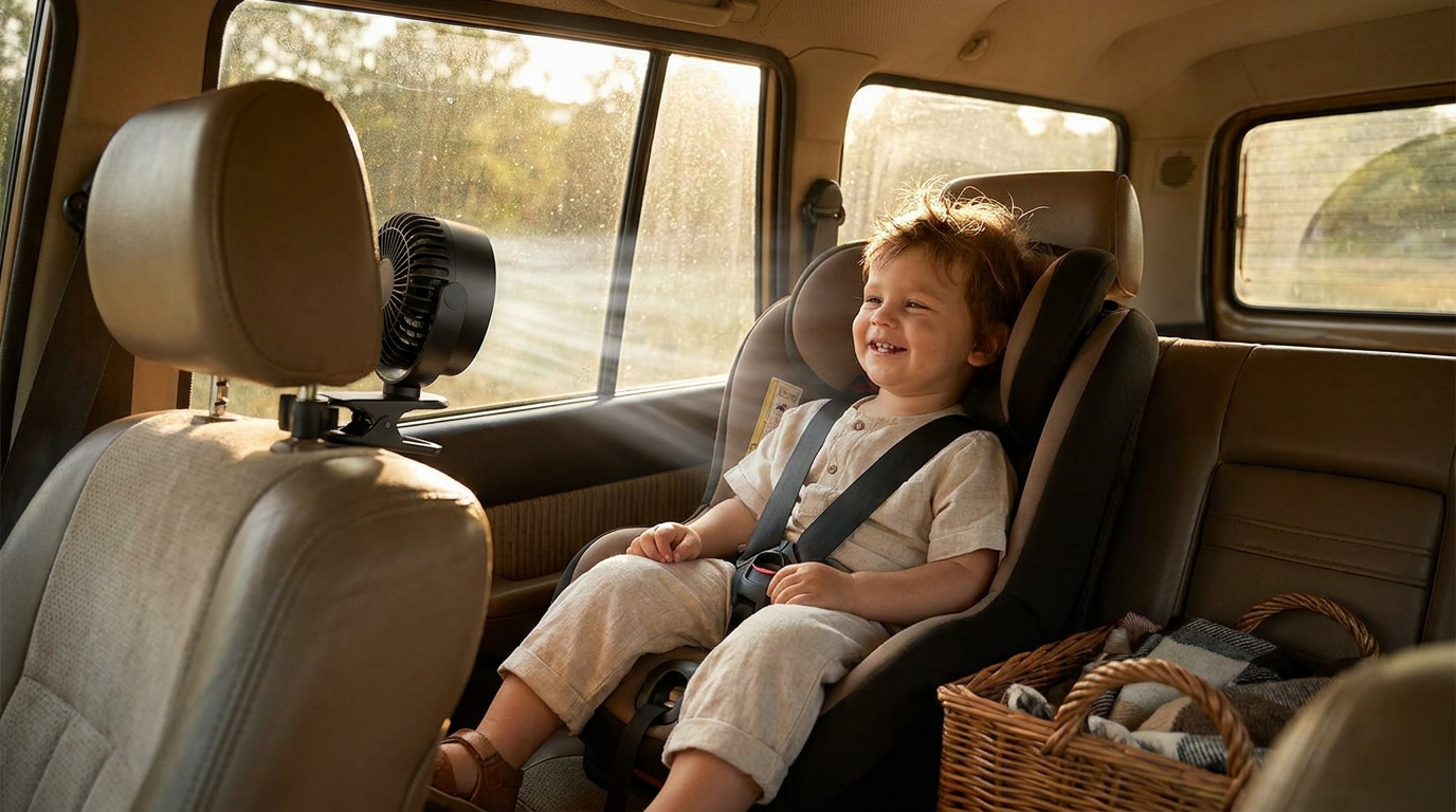 How do I use a rechargeable Car Clip-On Fan efficiently?