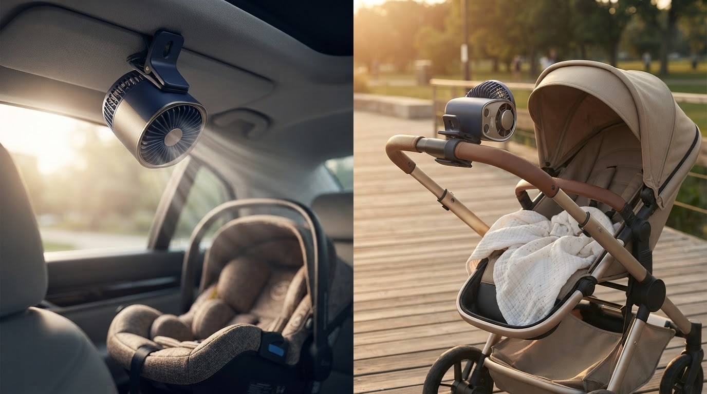 Car Clip-On Fan Safety and Stroller Fan Versatility