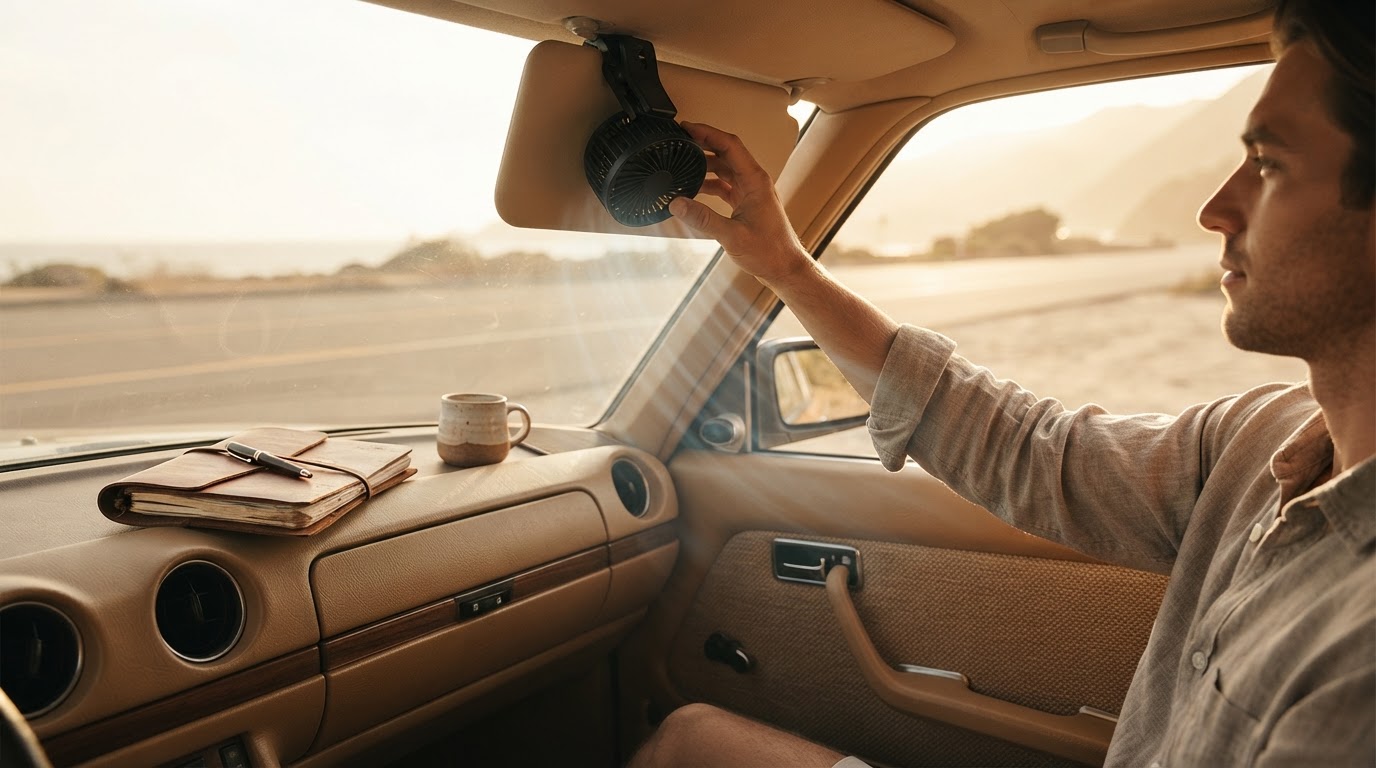 Maintaining Cabin Airflow with a Car Clip-On Fan