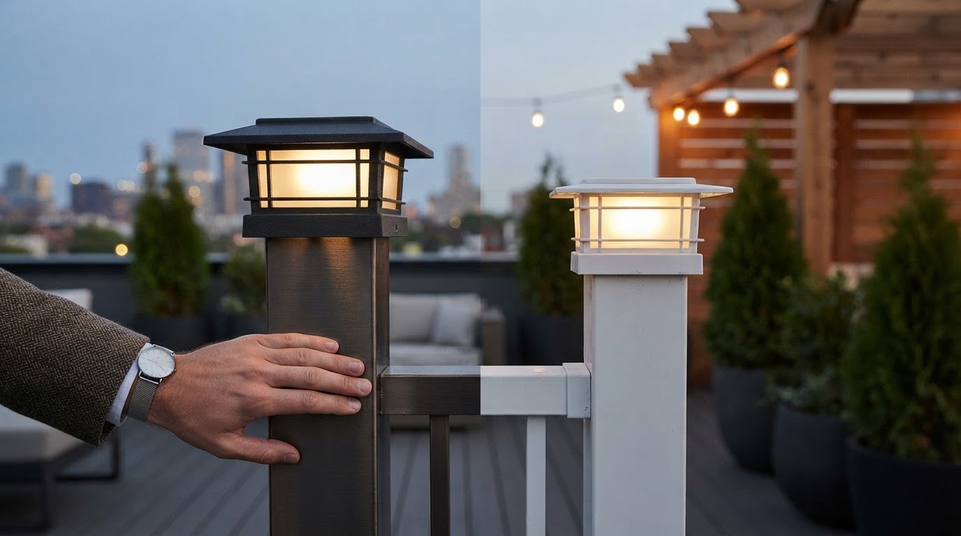 Why choose aluminum Solar Post Cap Lights for metal posts?