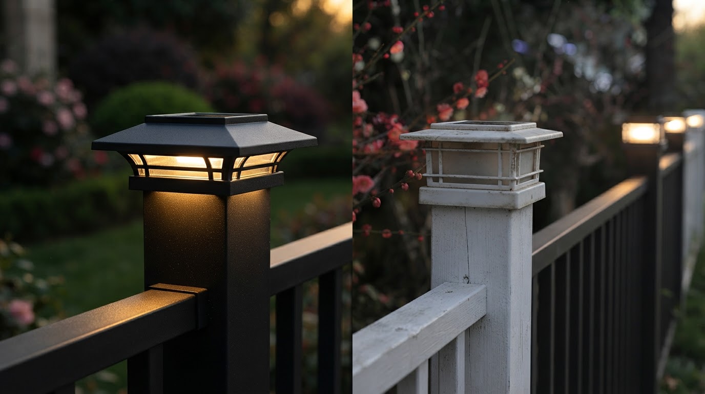 Why choose aluminum Solar Post Cap Lights for metal posts?