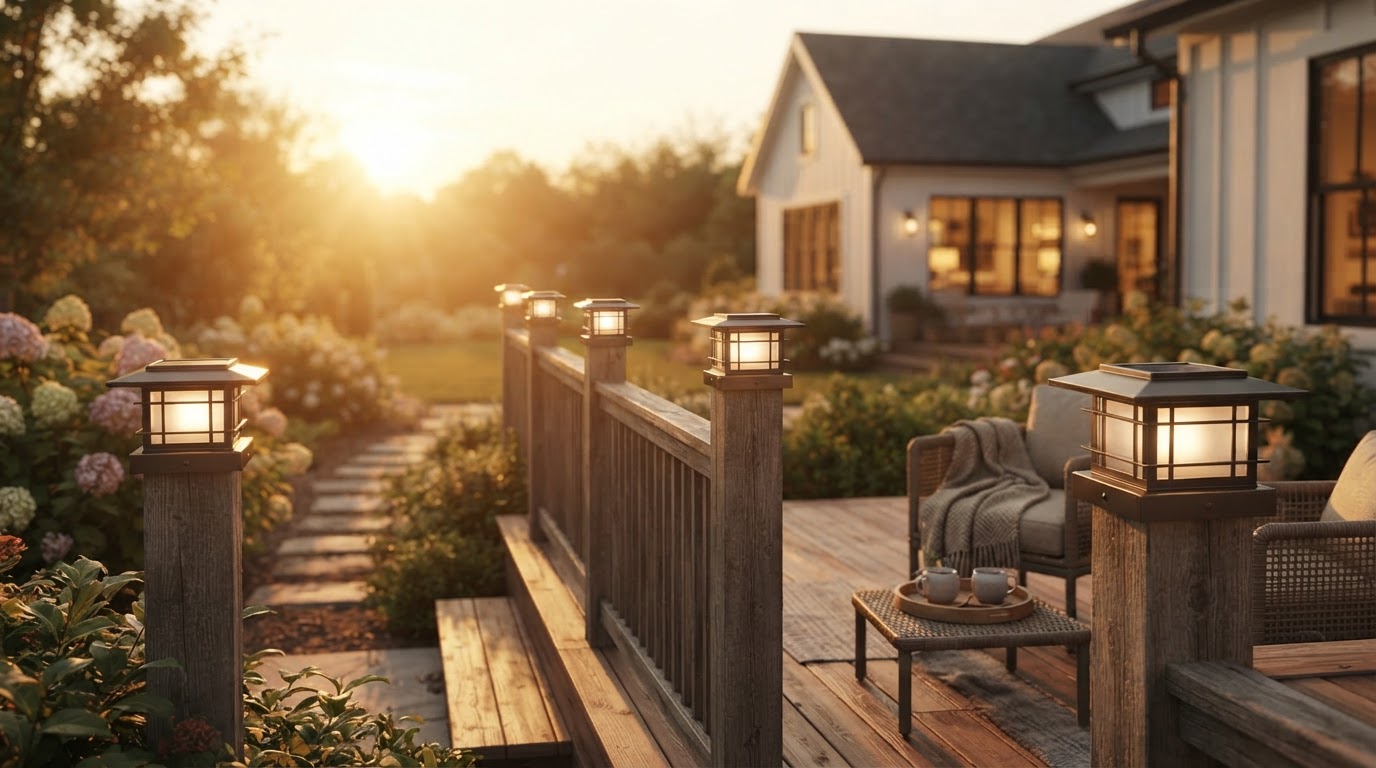Brightever Solar Post Cap Lights Discounted on Slickdeals