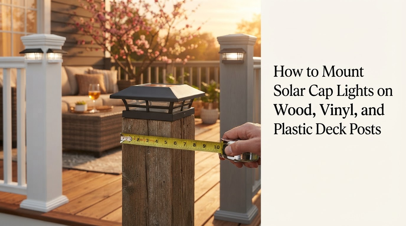 How to Mount Solar Cap Lights on Wood, Vinyl, and Plastic Deck Posts