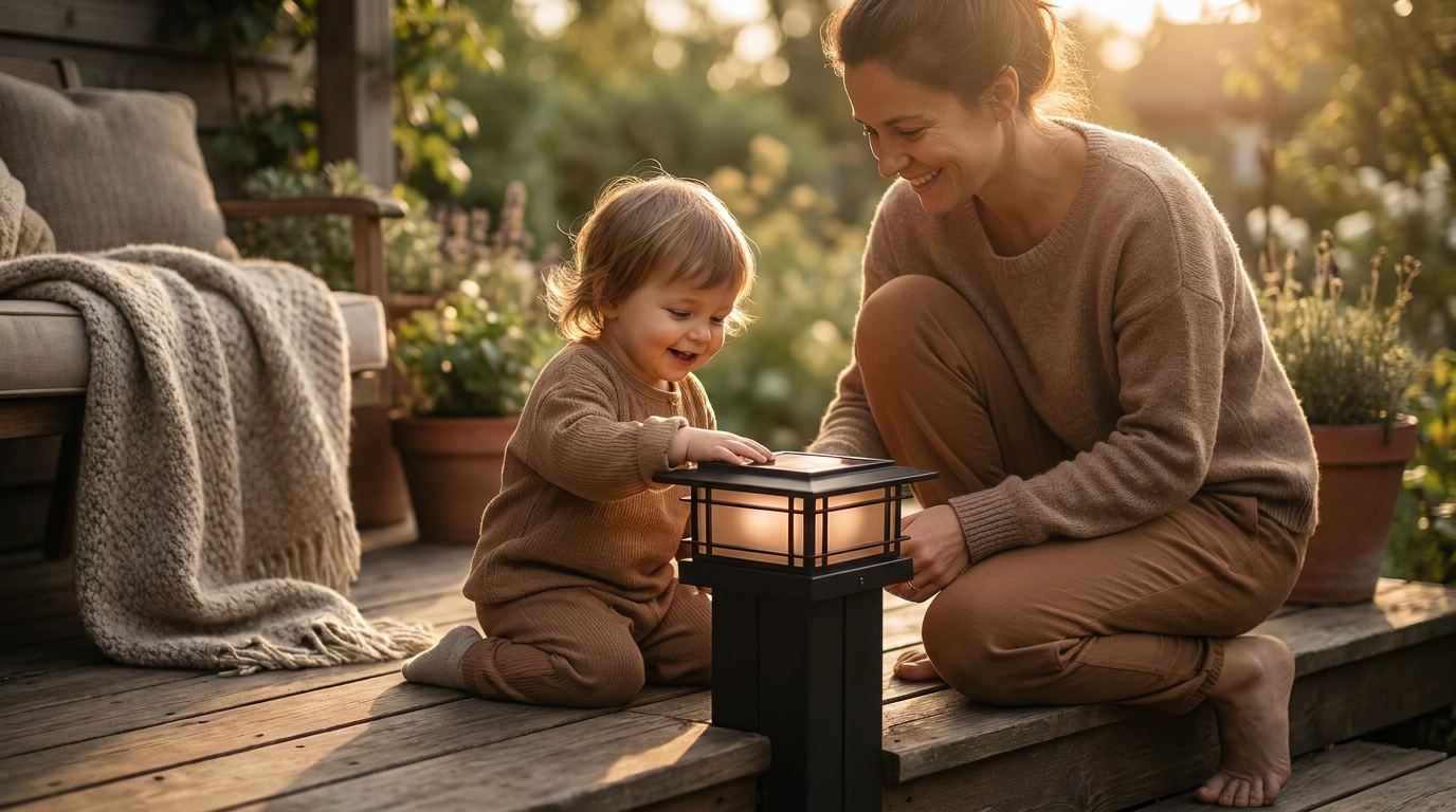 A Four-Step Installation for Deck Post Solar Lights