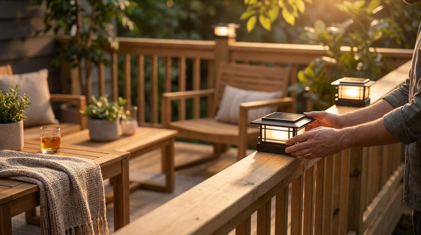 Low Profile Solar Post Cap Lights for Modern Decks
