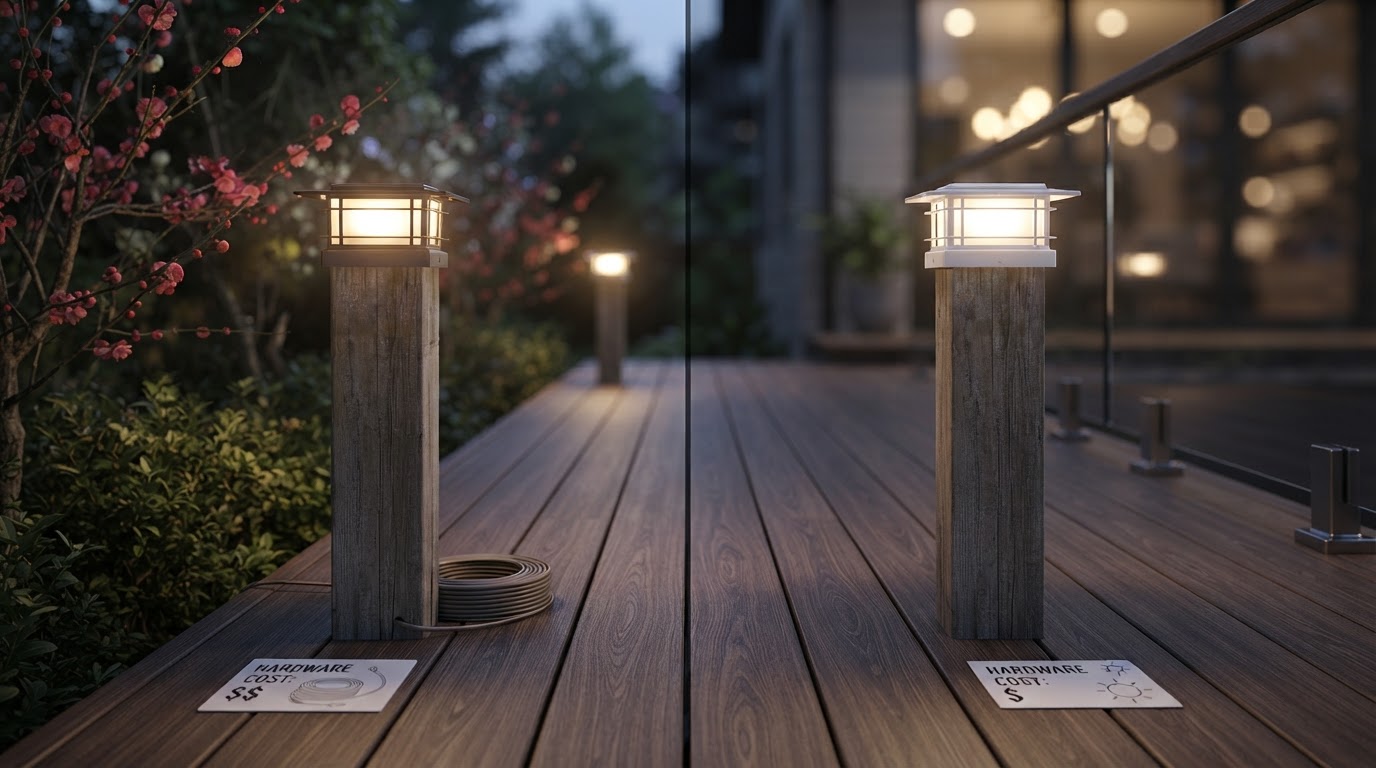 Low Voltage vs Solar Deck Lighting Cost & Maintenance Comparison