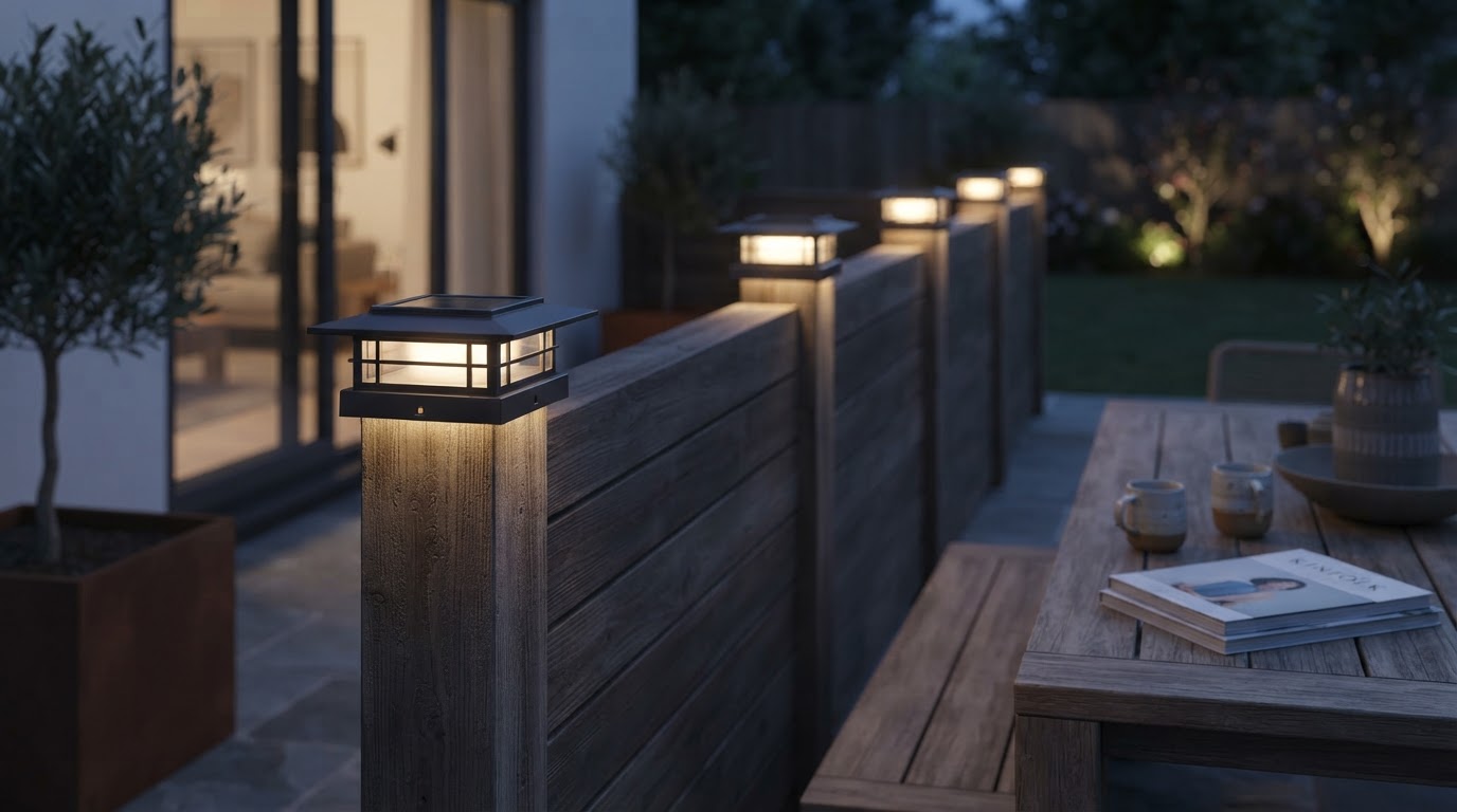 What defines modern Solar Post Cap Lights design?