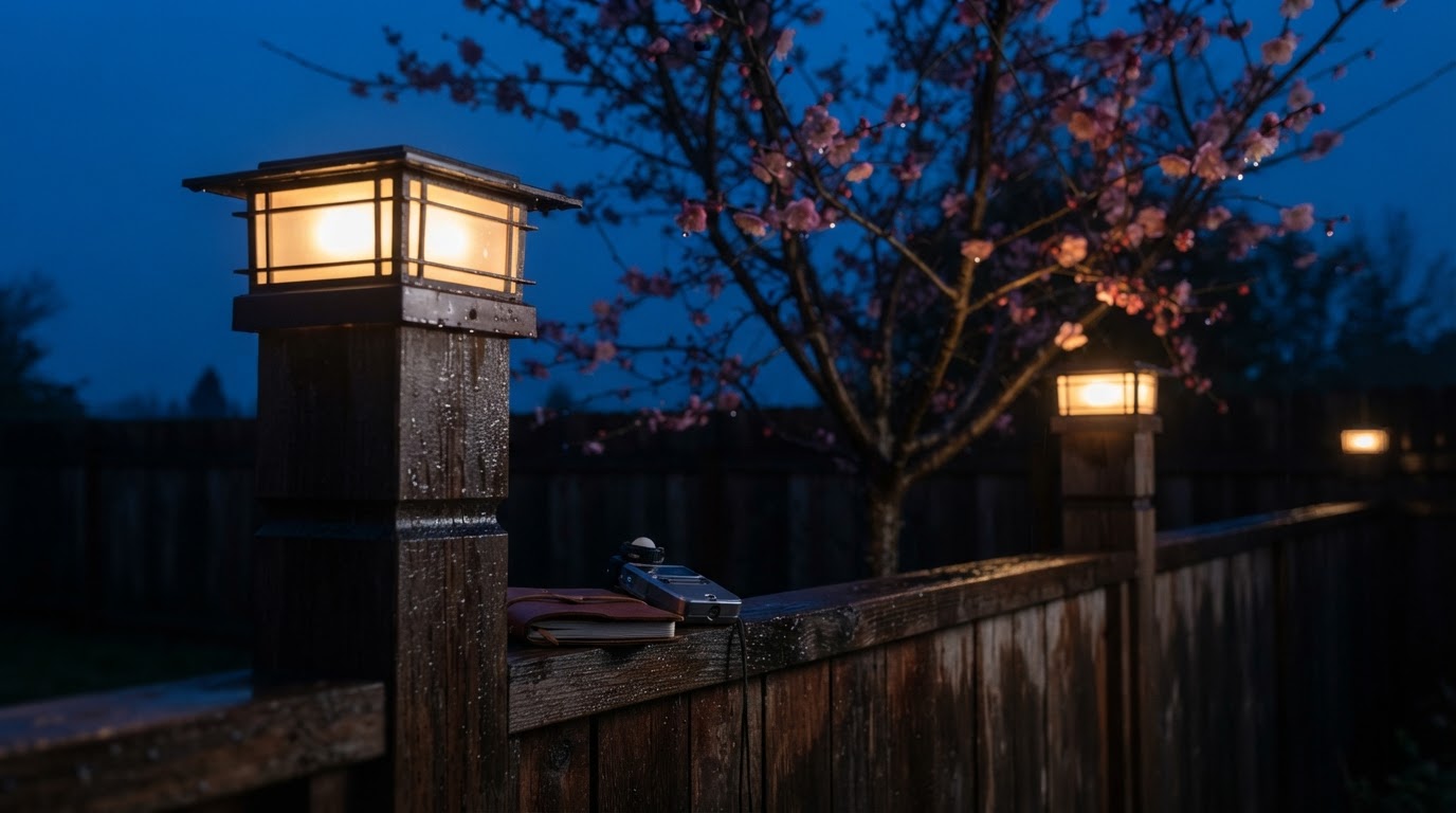 I left solar post cap lights outside through three ugly nights