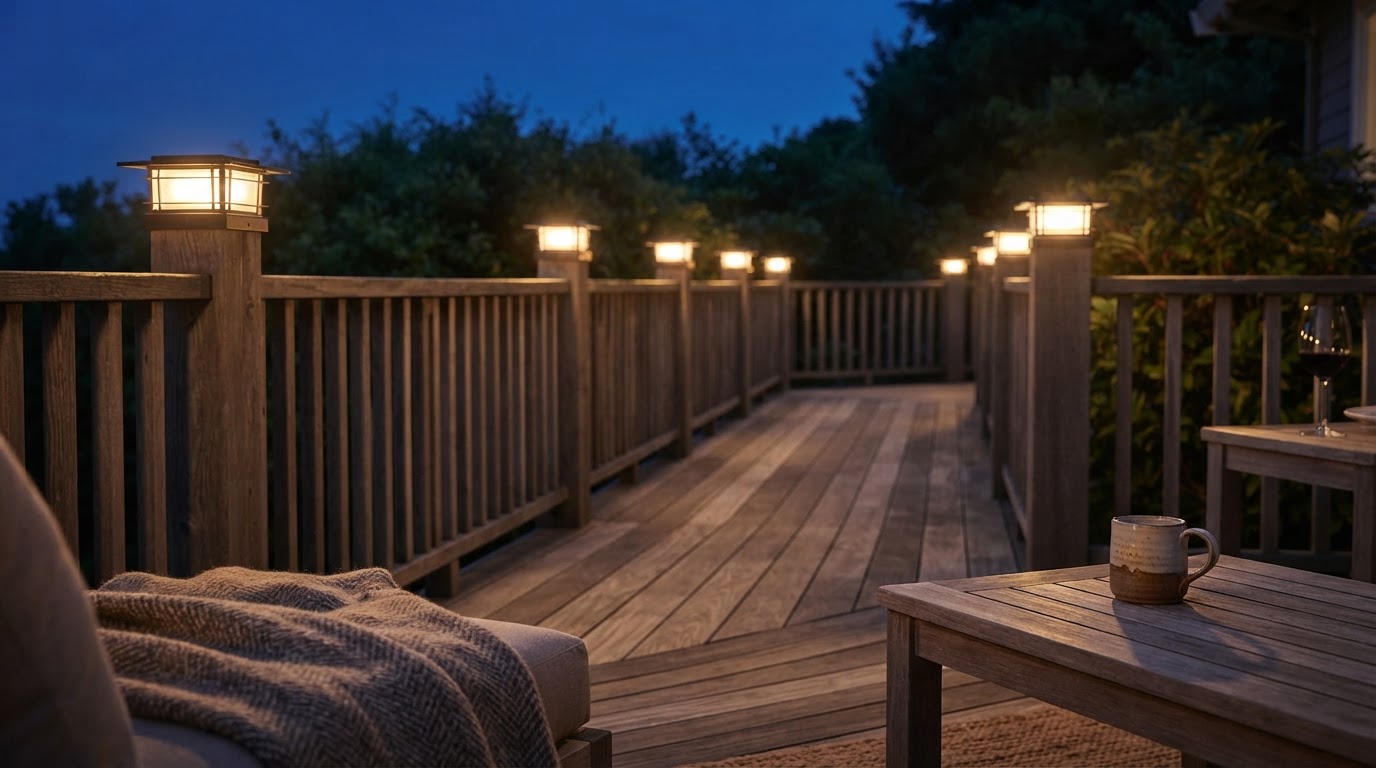 Stop Wiring Struggles: Upgrade Your Deck with 15 Lumens Solar Post Cap Lights