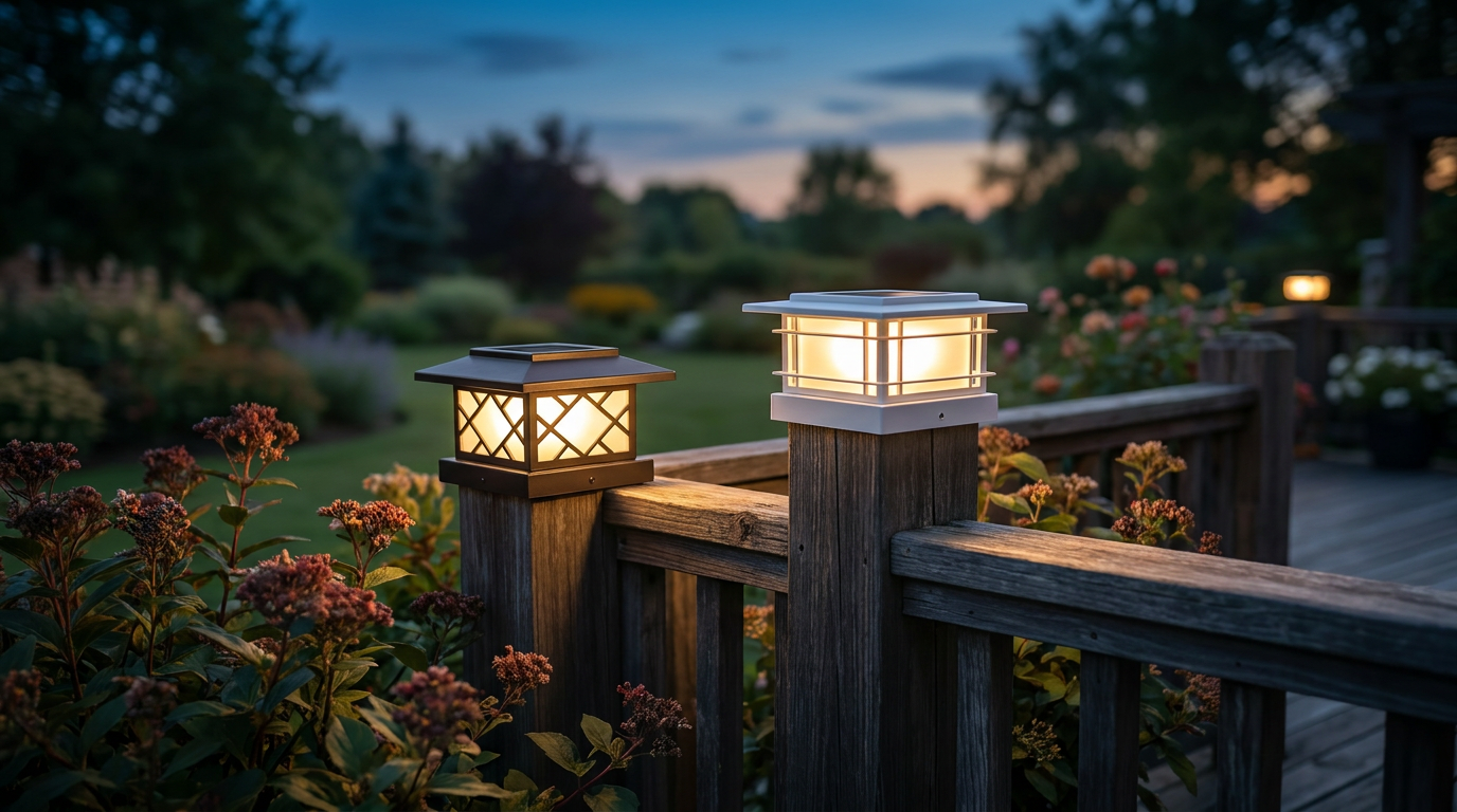 Warm White Illumination with Solar Post Cap Lights