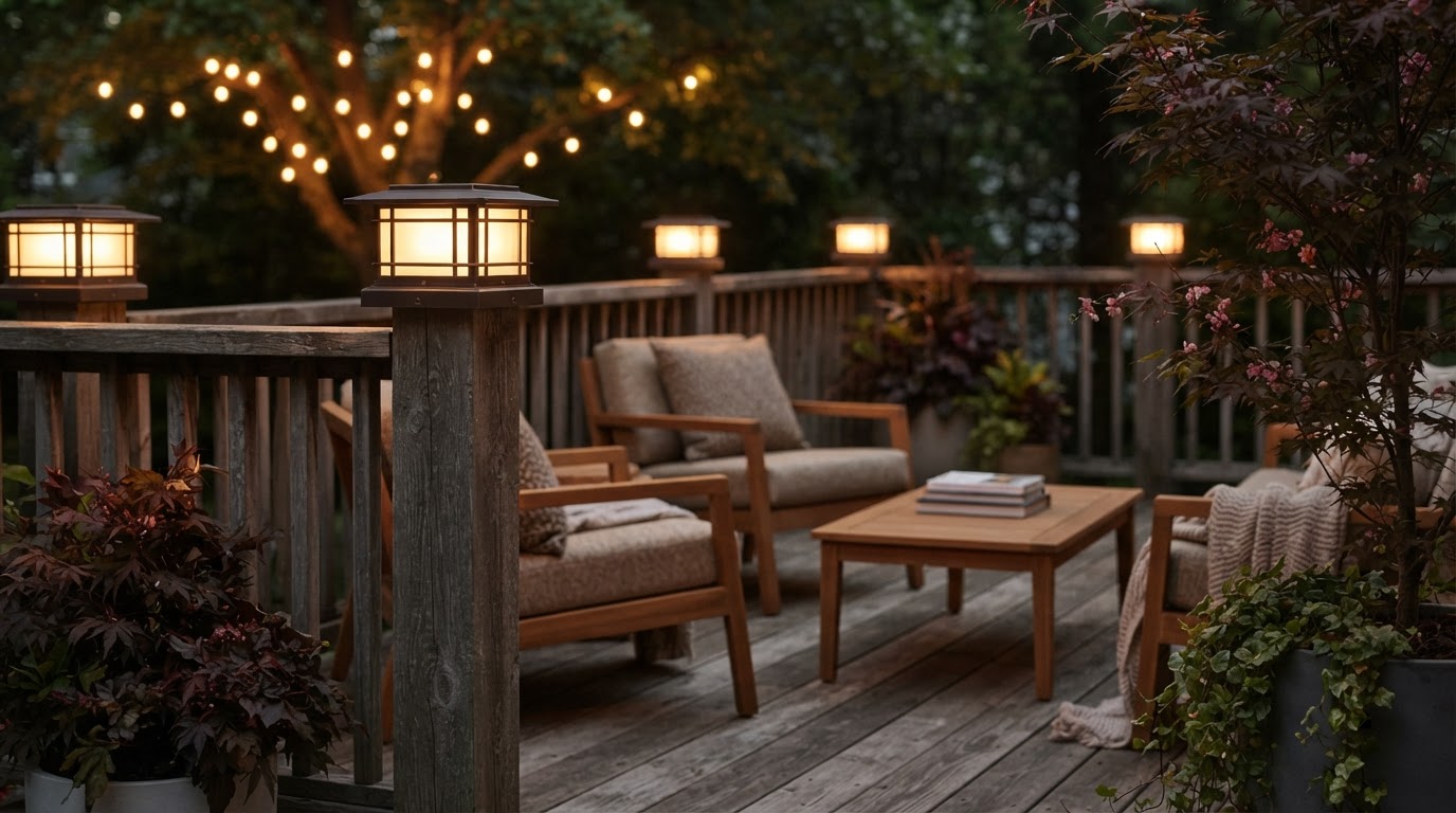Why choose warm white Solar Post Cap Lights for a deck?
