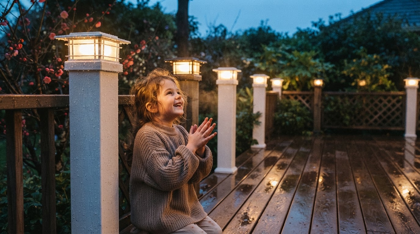 4-Step Setup for Waterproof Solar Post Cap Lights