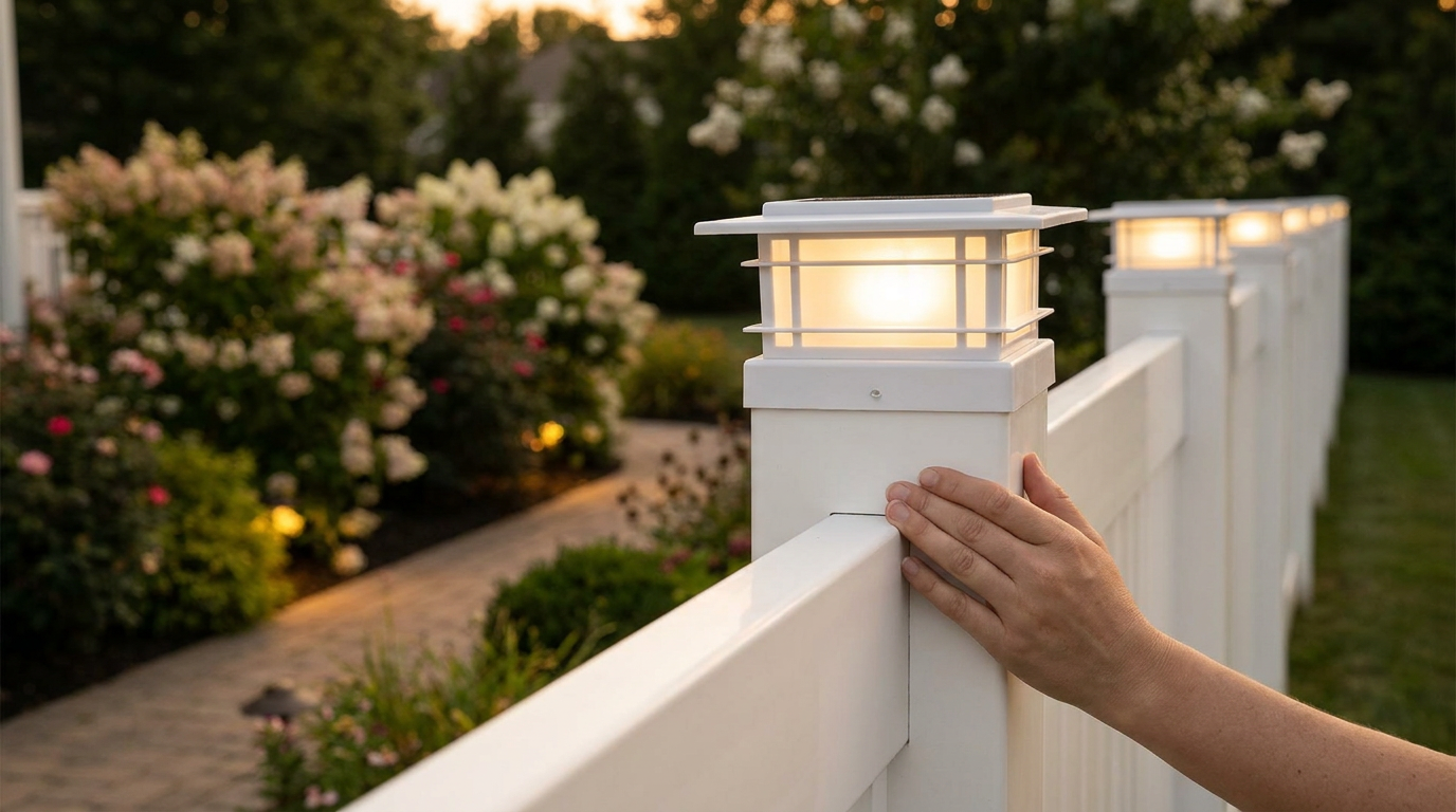 Which white Solar Post Cap Lights fit vinyl fencing best?