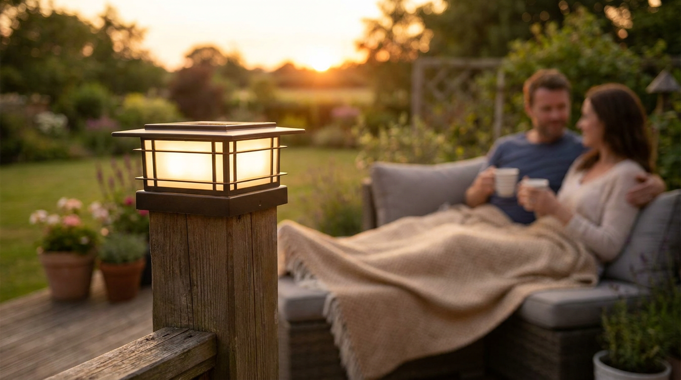 Why choose warm white Solar Post Cap Lights for a deck?