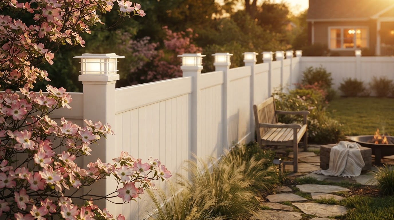 Why choose white Solar Post Cap Lights for vinyl fencing?