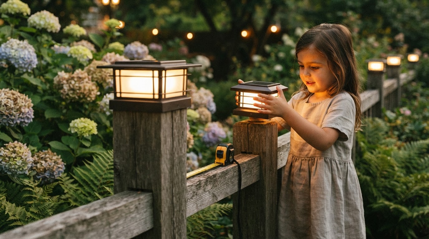 How do wooden fence solar lights caps fit nominal posts?