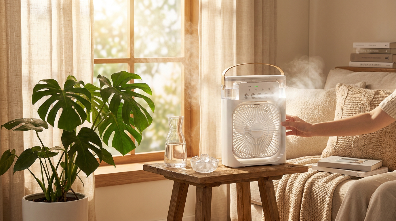 How does the 3-In-1 Air Cooler manage humidity and airflow?