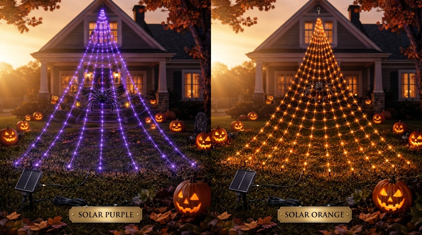 Solar Spider Web Sustainable Holiday Lighting Standards