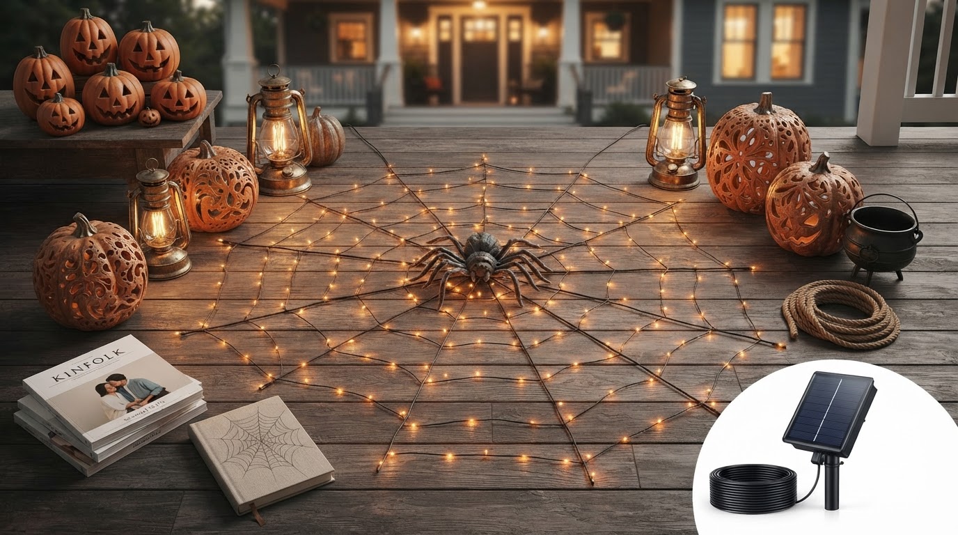 Scaling Yard Displays with Solar Spider Web Coverage