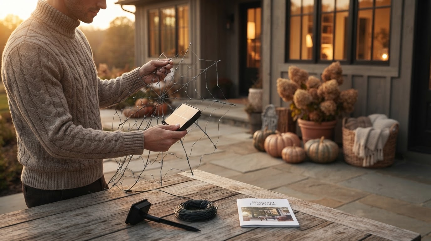 Solar Spider Web Outdoor Decoration Selection Framework