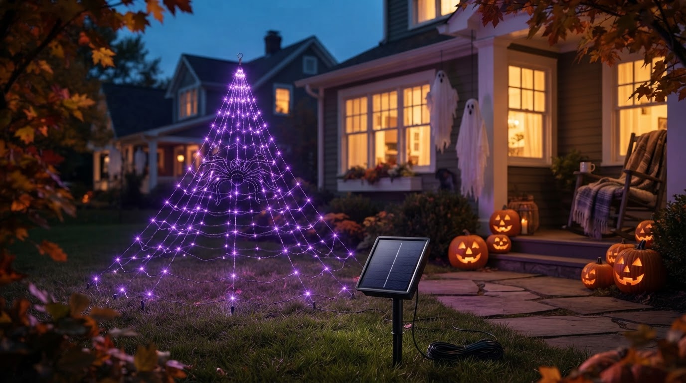 Why Choose Purple Solar Spider Web Lights for Displays?