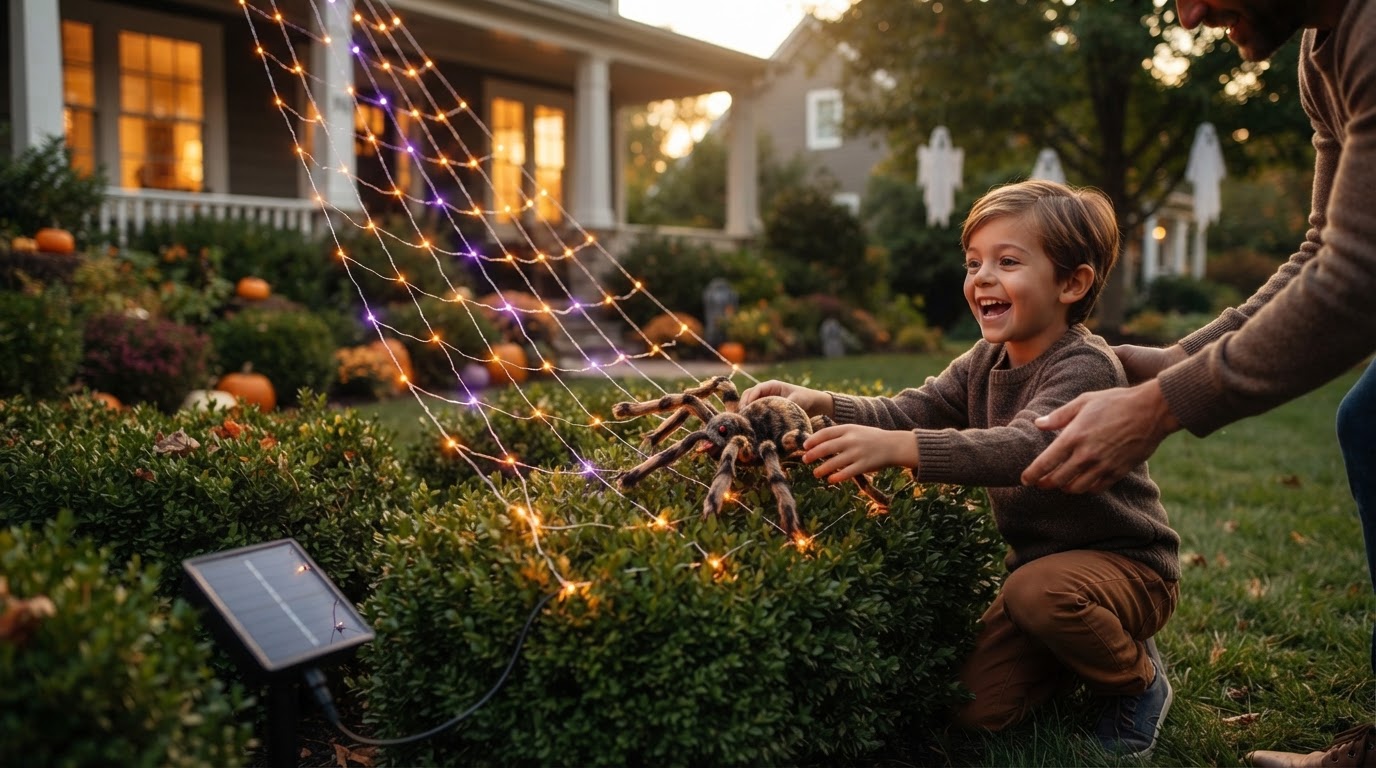 Installing Solar Spider Web for Bushes and Shrubs