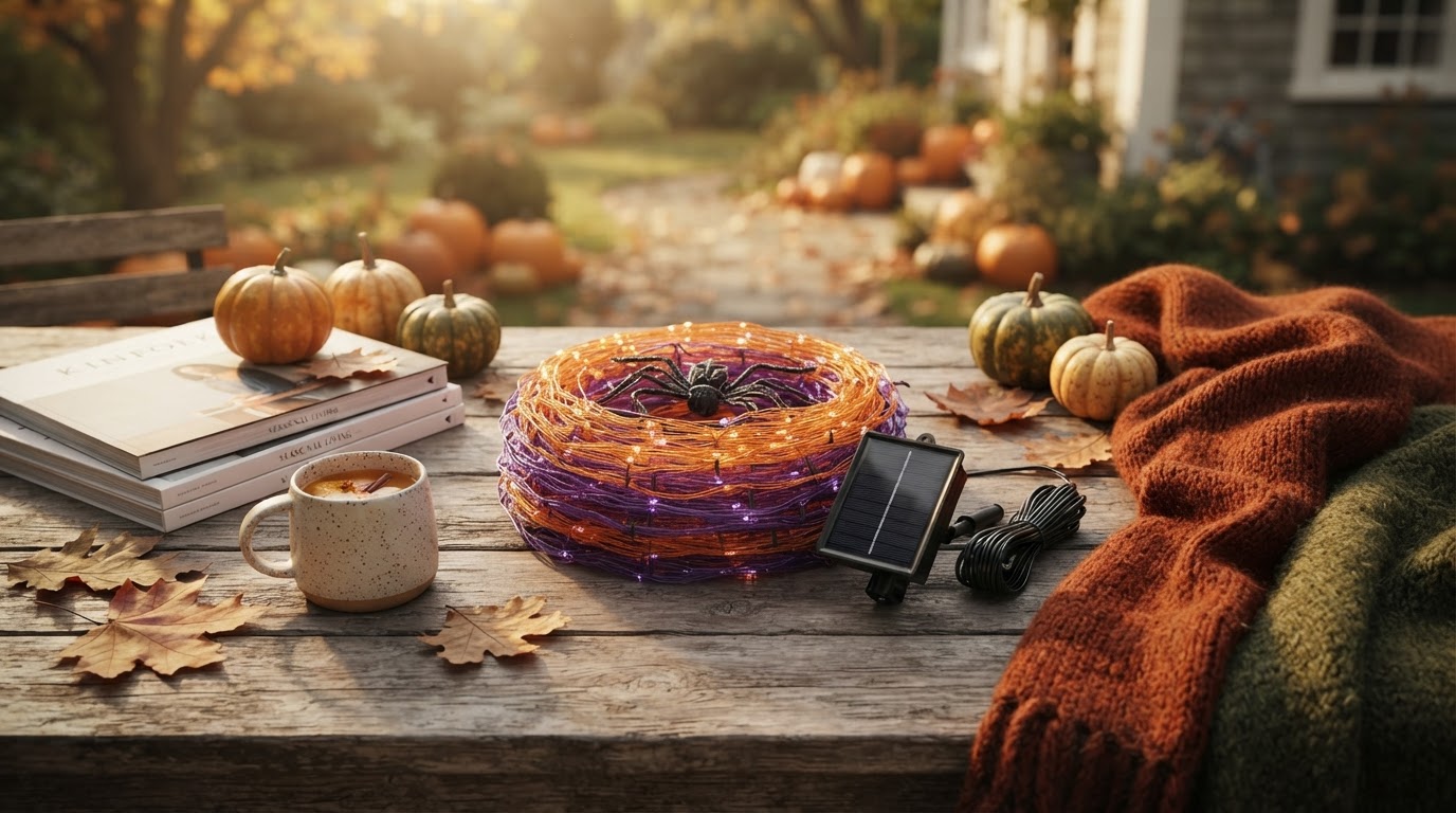 Solar Spider Web Performance During Autumn Weather